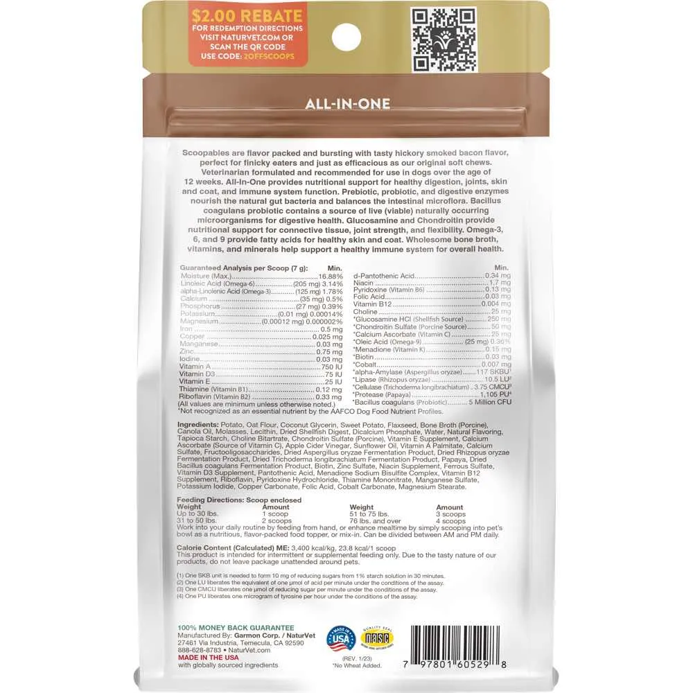 15% OFF: NaturVet Scoopables All-In-One Daily Essentials Dog Supplement 11oz