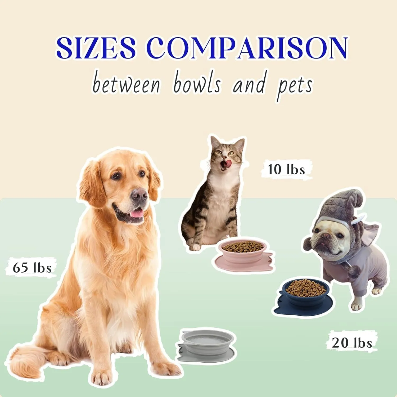 2-in-1 Collapsible Silicone Dog Travel Bowls, Slot Together and Use Separately, Portable Pet Food Water Bowls, Foldable Cat Feeding Watering Dishes, 20OZ 27OZ(Purple)