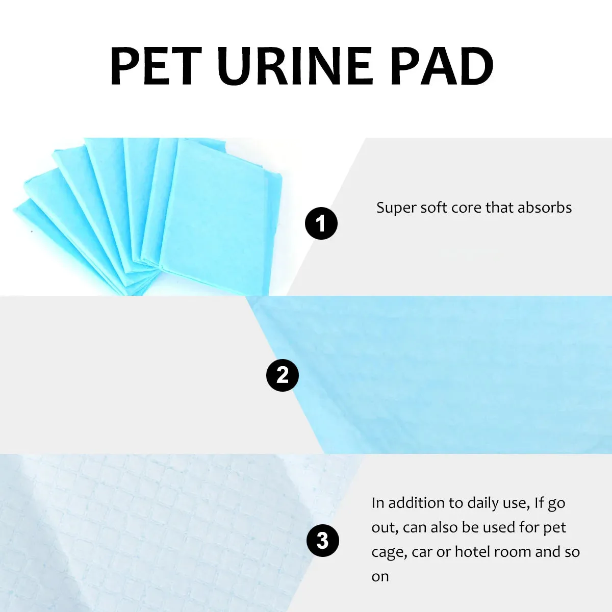 20Pcs Absorbent Dogs Diapers Disposable Puppy Training Pee Pads Quick Dry Surface Mat Clean Cushion Dog Training Home Pet Supply