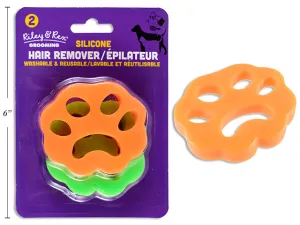 2Pk 4In Washable Reusable Silicone Hair Remover. 2 Asst.Colours/Pack: Orange / Green. B/C.