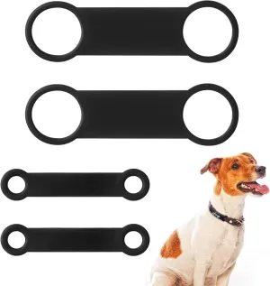 4 Pack Dog Tag Rubber Band Replacement Silicone Elastic Holder for Pet Collar, 2 Sizes Slide on Dog Tags Name Id Silent Noiseless Pet Id Tags for Puppy Kitten Small Dogs Cat