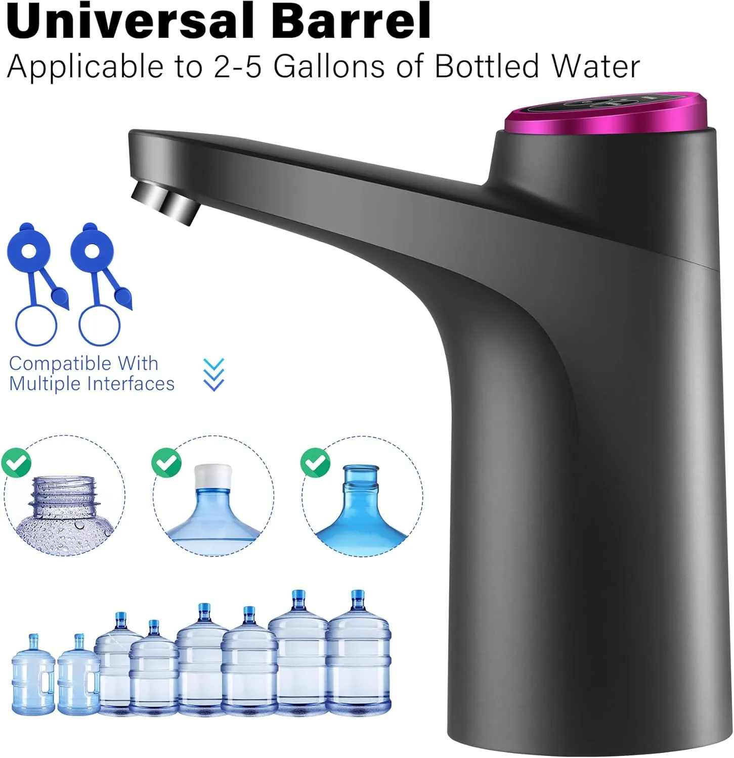 5 Gallon Water Dispenser - USB Charging Automatic Electric Drinking Water Pump for 2-5 Gallon Jugs