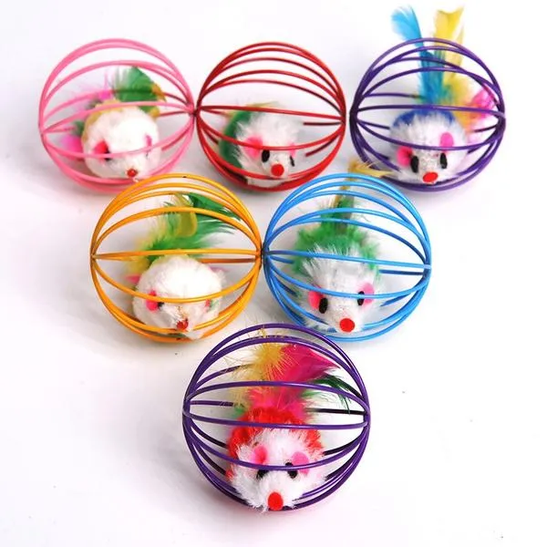 5-Pack: Pet Cat Kitten Playing Mouse Ball Cage