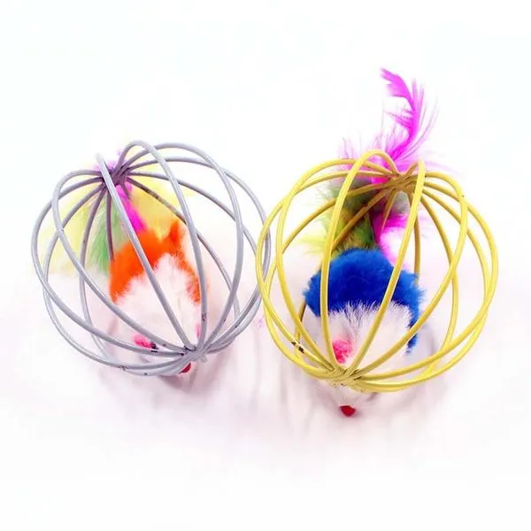 5-Pack: Pet Cat Kitten Playing Mouse Ball Cage