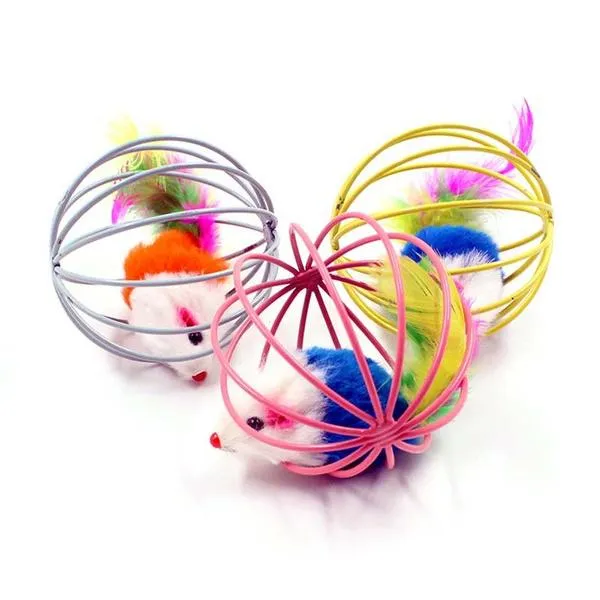 5-Pack: Pet Cat Kitten Playing Mouse Ball Cage