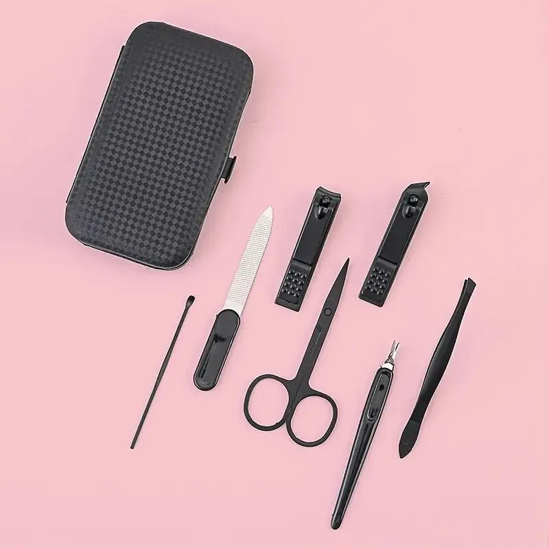 7 Pcs Nail Clippers Manicure Set With Cuticle Nipper Stainless Household Nail Clipper Set Professional Pedicure Set Nail Scissors Grooming