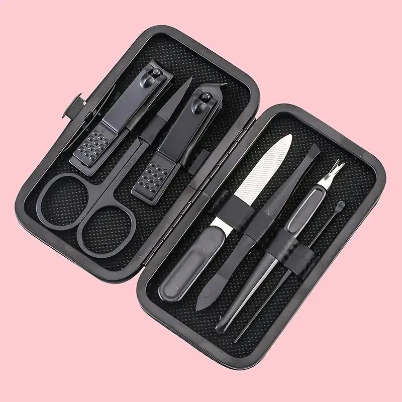 7 Pcs Nail Clippers Manicure Set With Cuticle Nipper Stainless Household Nail Clipper Set Professional Pedicure Set Nail Scissors Grooming
