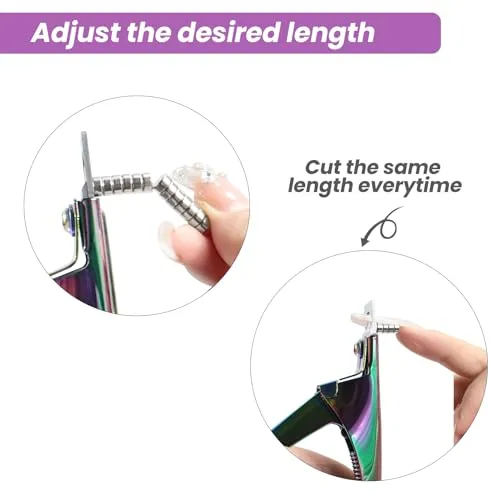 Acrylic Nail Clippers with Sizer Magnets 2pcs, Inartato Fake Nail Tips Cutters for Nail Tips Professional Manicure Tools Acrylic Nail Art Supplies (Rainbow)