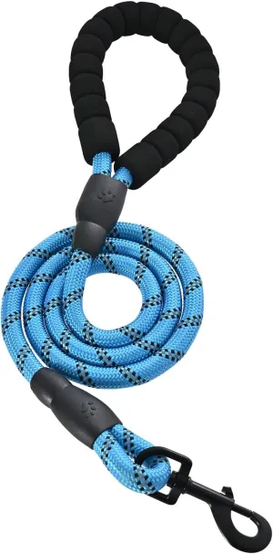 Amazon Basics Round Dog Leash, Heavy Duty, Durable Rope for Small, Medium, and Large Dogs, Lightweight Design for Walking, Training, and Outdoor Activities, Blue, 4 Ft