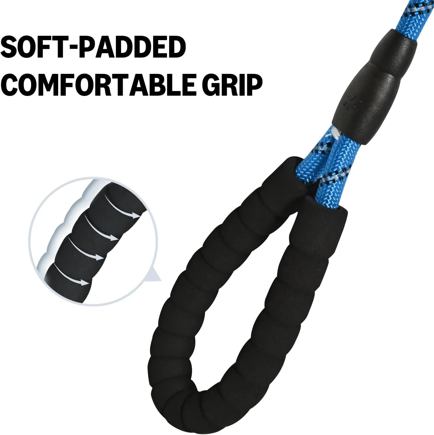 Amazon Basics Round Dog Leash, Heavy Duty, Durable Rope for Small, Medium, and Large Dogs, Lightweight Design for Walking, Training, and Outdoor Activities, Blue, 4 Ft