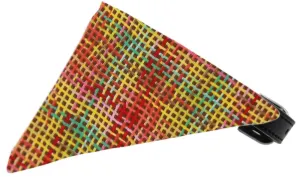 Autumn Party Plaid Bandana Pet Collar Black Size 16