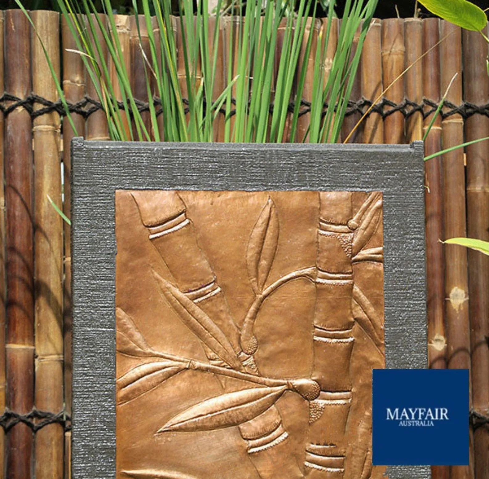 BAMBOO COPPER WALL WATER FOUNTAIN