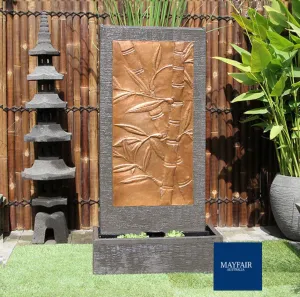 BAMBOO COPPER WALL WATER FOUNTAIN