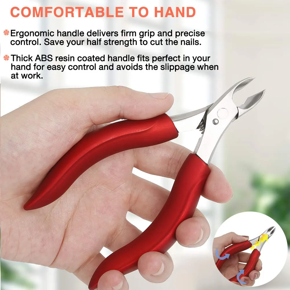 BEZOX Toenail Clippers for Thick Nails - Precision Thick Finger Nail Clipper Adult, Comfort Grip Nail Cutter, Ergonomic Long Handle Large Toe Nail Clippers