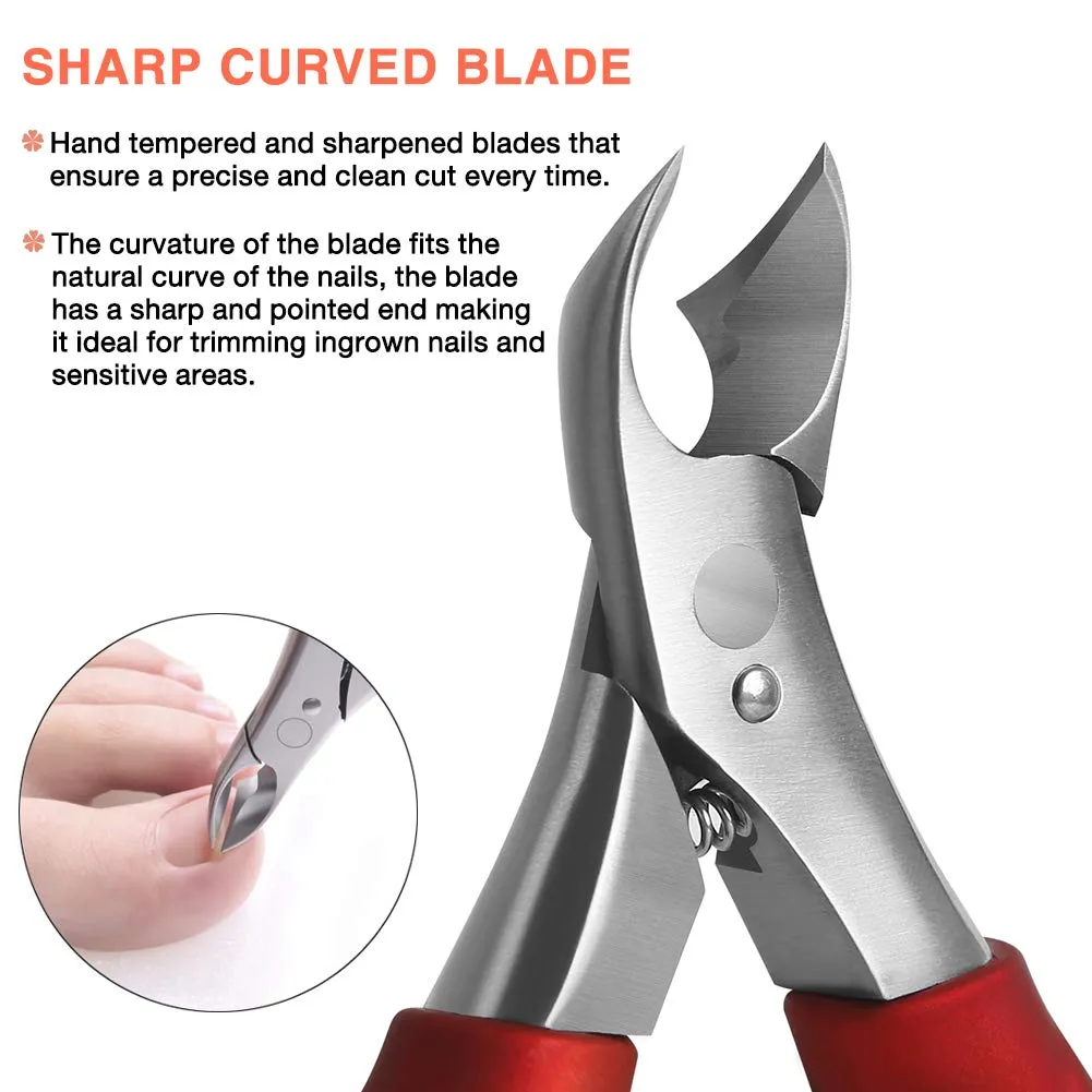 BEZOX Toenail Clippers for Thick Nails - Precision Thick Finger Nail Clipper Adult, Comfort Grip Nail Cutter, Ergonomic Long Handle Large Toe Nail Clippers