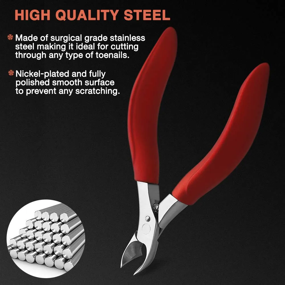 BEZOX Toenail Clippers for Thick Nails - Precision Thick Finger Nail Clipper Adult, Comfort Grip Nail Cutter, Ergonomic Long Handle Large Toe Nail Clippers