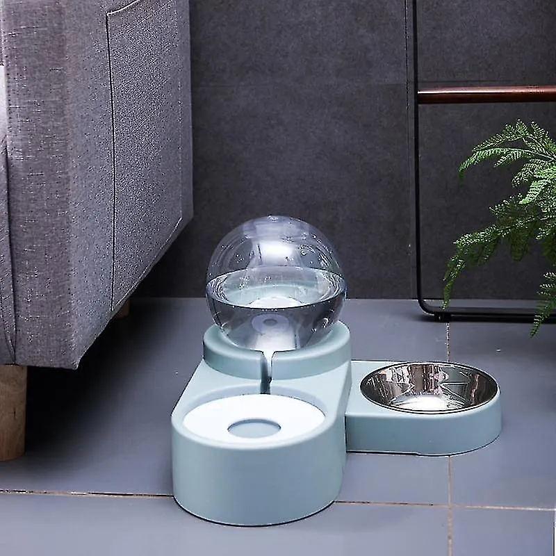 blue 1.8L auto food fountain for water drinking single large bowl feeding container AZ12601