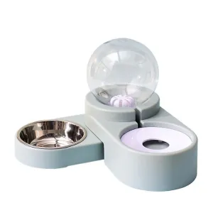 blue 1.8L auto food fountain for water drinking single large bowl feeding container AZ12601