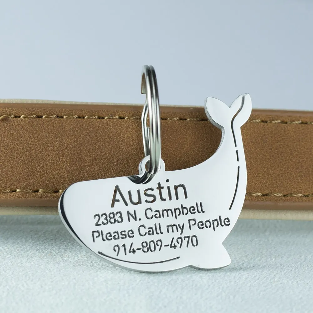 Blue Whale Dog ID Tag