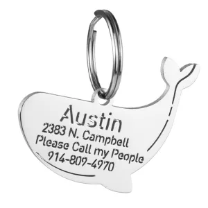 Blue Whale Dog ID Tag