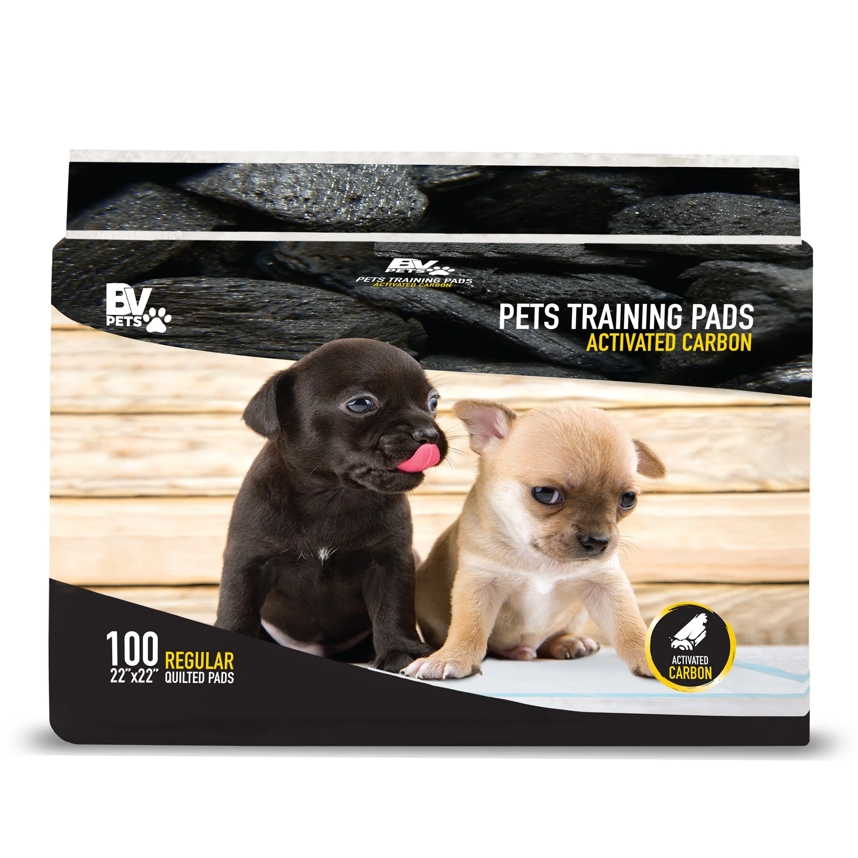 BV Pet Potty Training Pads - 22" x 22", 100-Count - Charcoal