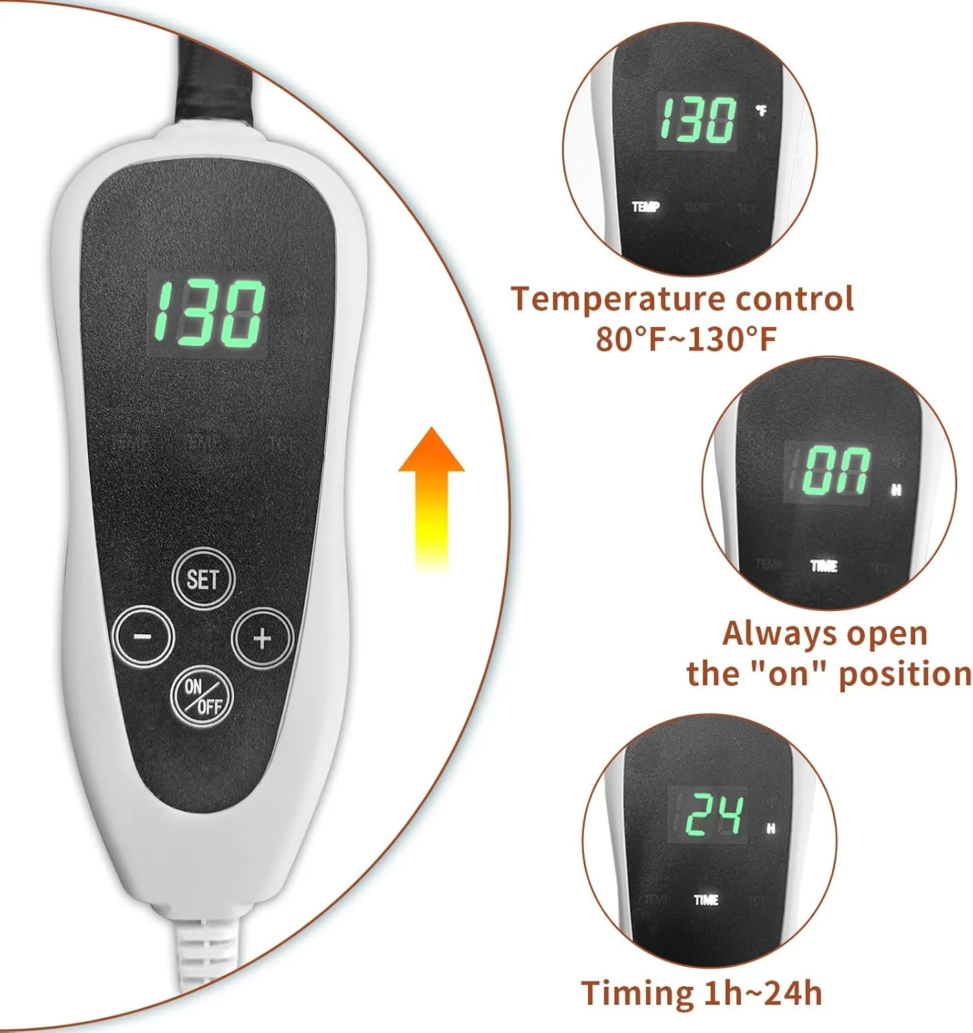 Cat Heating Pad 18x18 - Smart Thermostat Switch, Adjustable Heated Cat Bed, Waterproof, Paw Print
