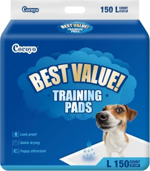 COCOYO Dog Training Pads Large SizeEliminating Urine Odor Puppy Pads  Premium Dog Pee Pads Value Pack (30 Count, L 26x30 inch)