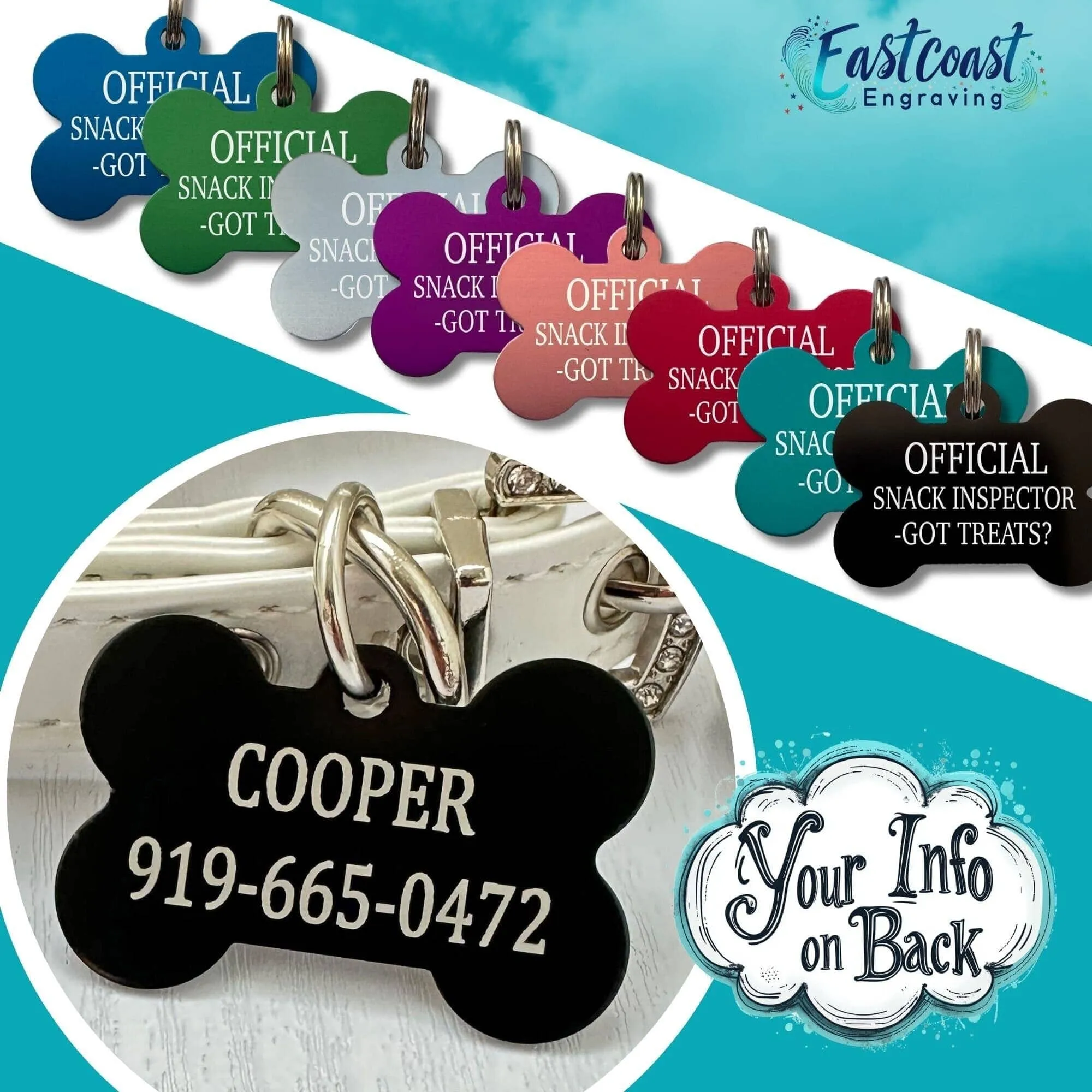 Custom Engraved Dog ID Tag – Personalized Pet Name Tag