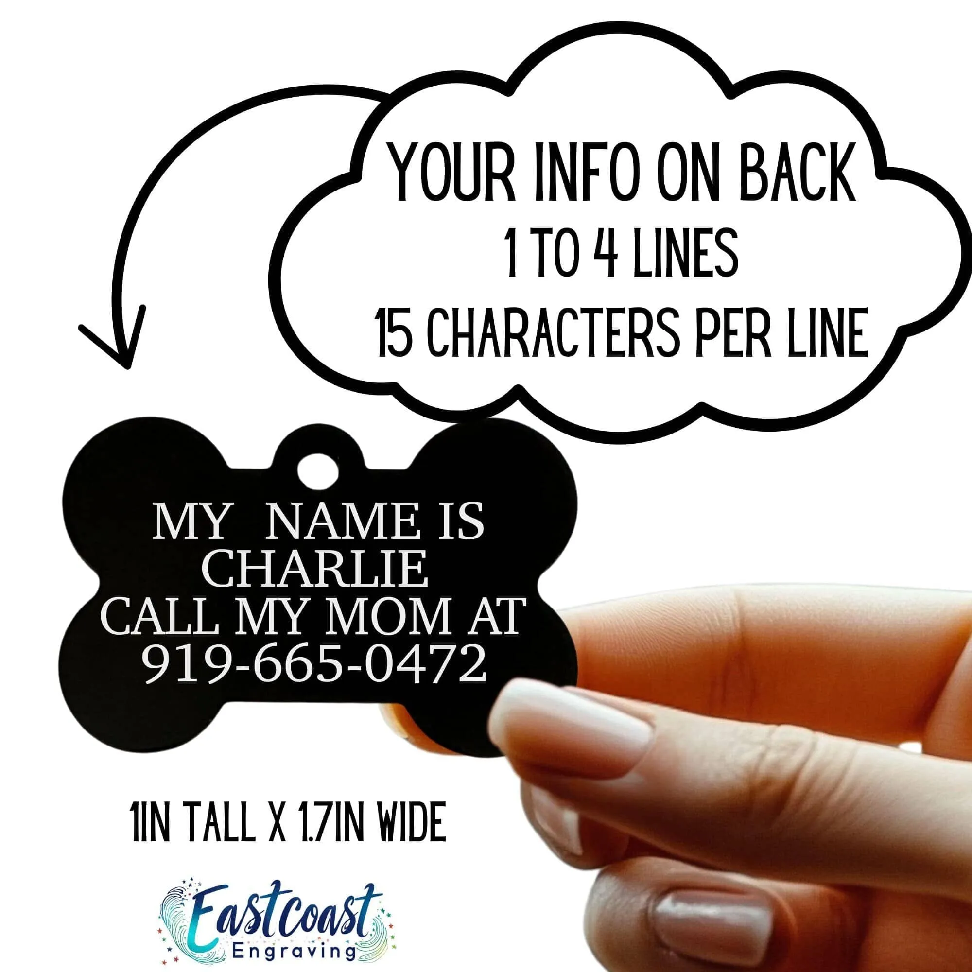 Custom Engraved Dog ID Tag – Personalized Pet Name Tag
