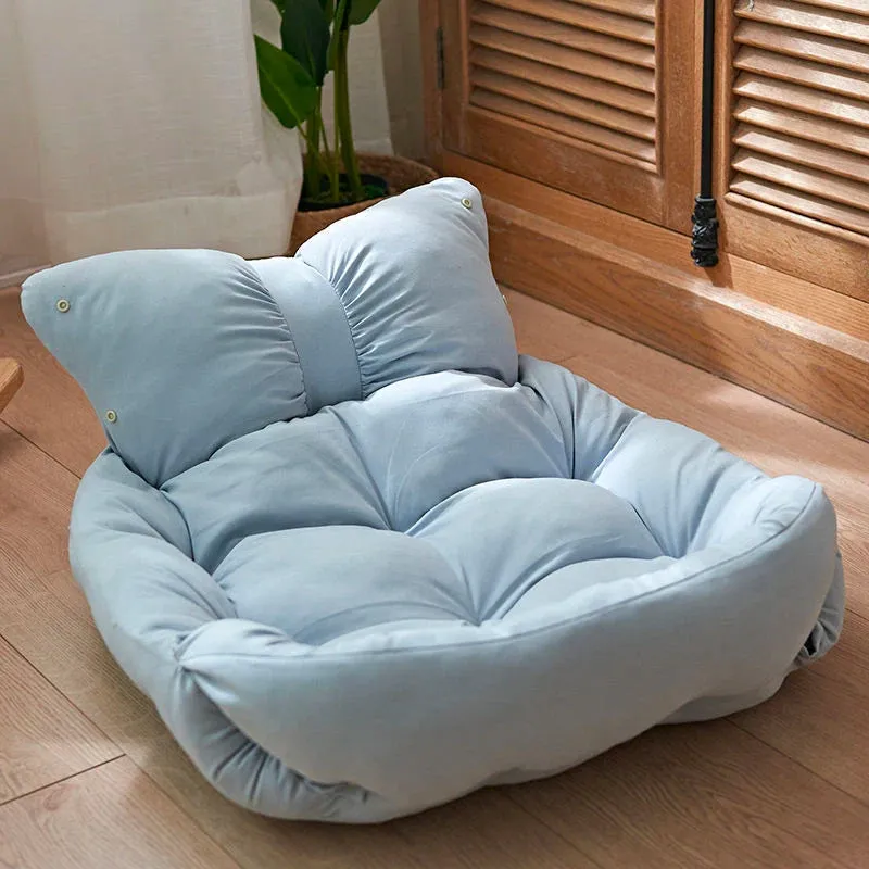 Cute Bow Multifunctional Plush Dog Bed Mattress & Dog Bed Nest