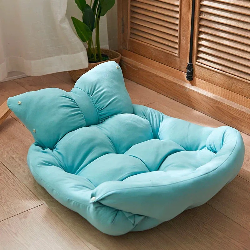 Cute Bow Multifunctional Plush Dog Bed Mattress & Dog Bed Nest