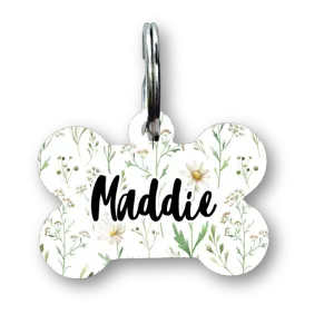 Daily Flowers Bone Dog Tag