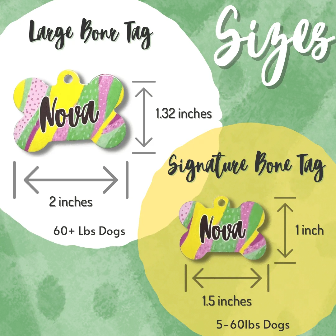 Daily Flowers Bone Dog Tag