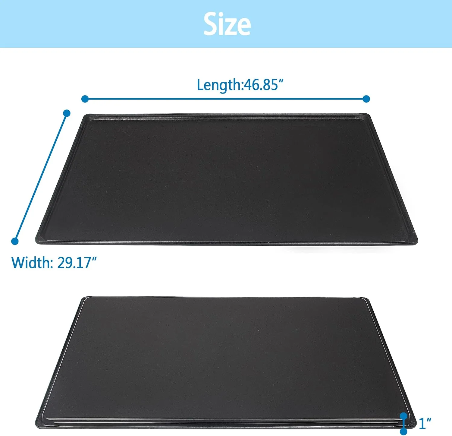 Dog Crate Tray 47"-ChewProof Replacement Pan, Easy to Clean, Easy to Assemble,Ideal for Potty Training-Perfect for Pet Crates & Kennels(1Pcs-46.85"L x 29.17"W x 1.0"H, Tray 47 fit 48 Crate)