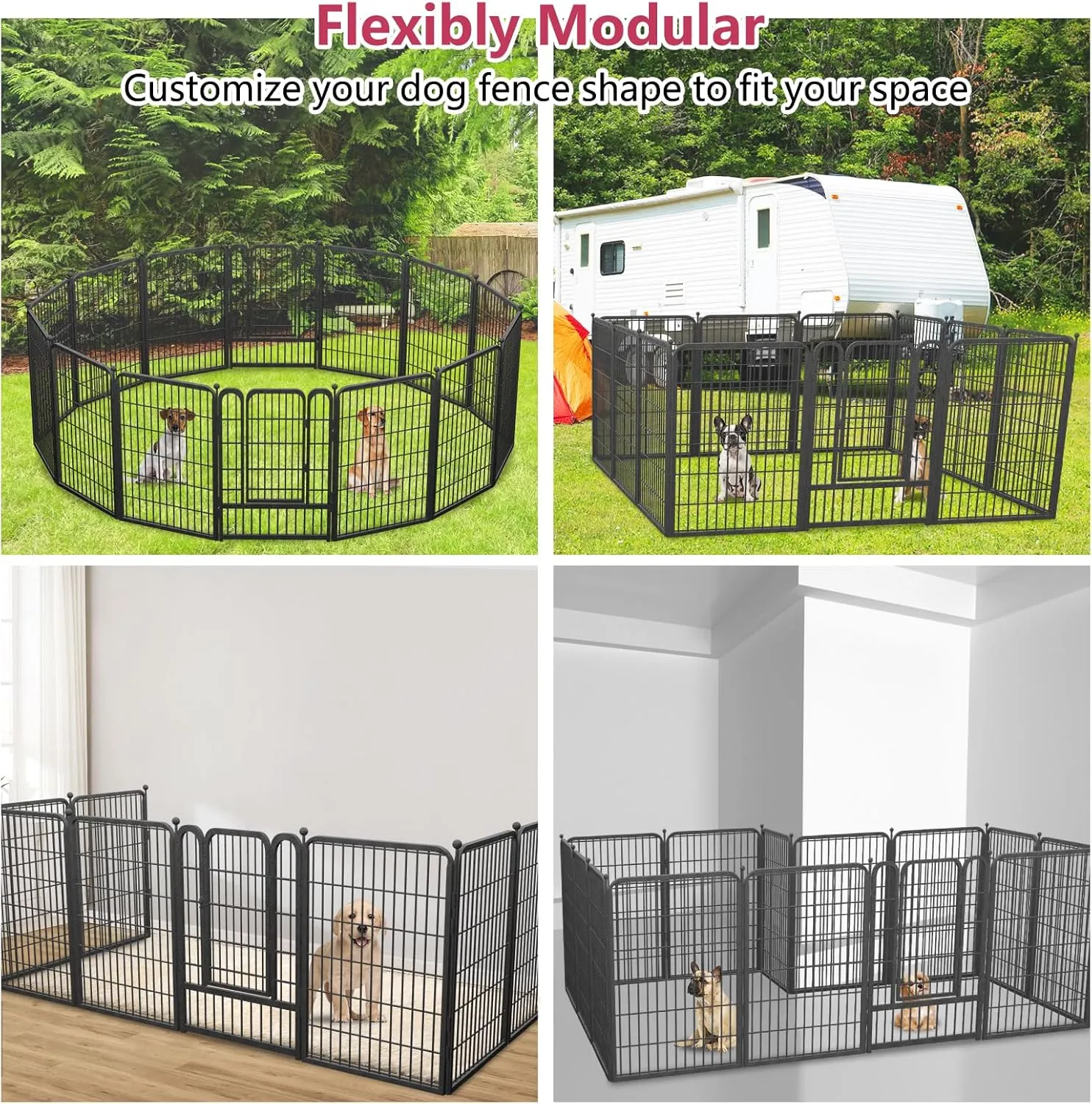 Dog Playpen 40" Height 14 Panels Portable Dog Fence Outdoor for Yard Indoor Dog Pen Puppy Playpen Indoor for Medium/Small Dogs, Heavy Duty Pet Pen for RV, Camping, Yard