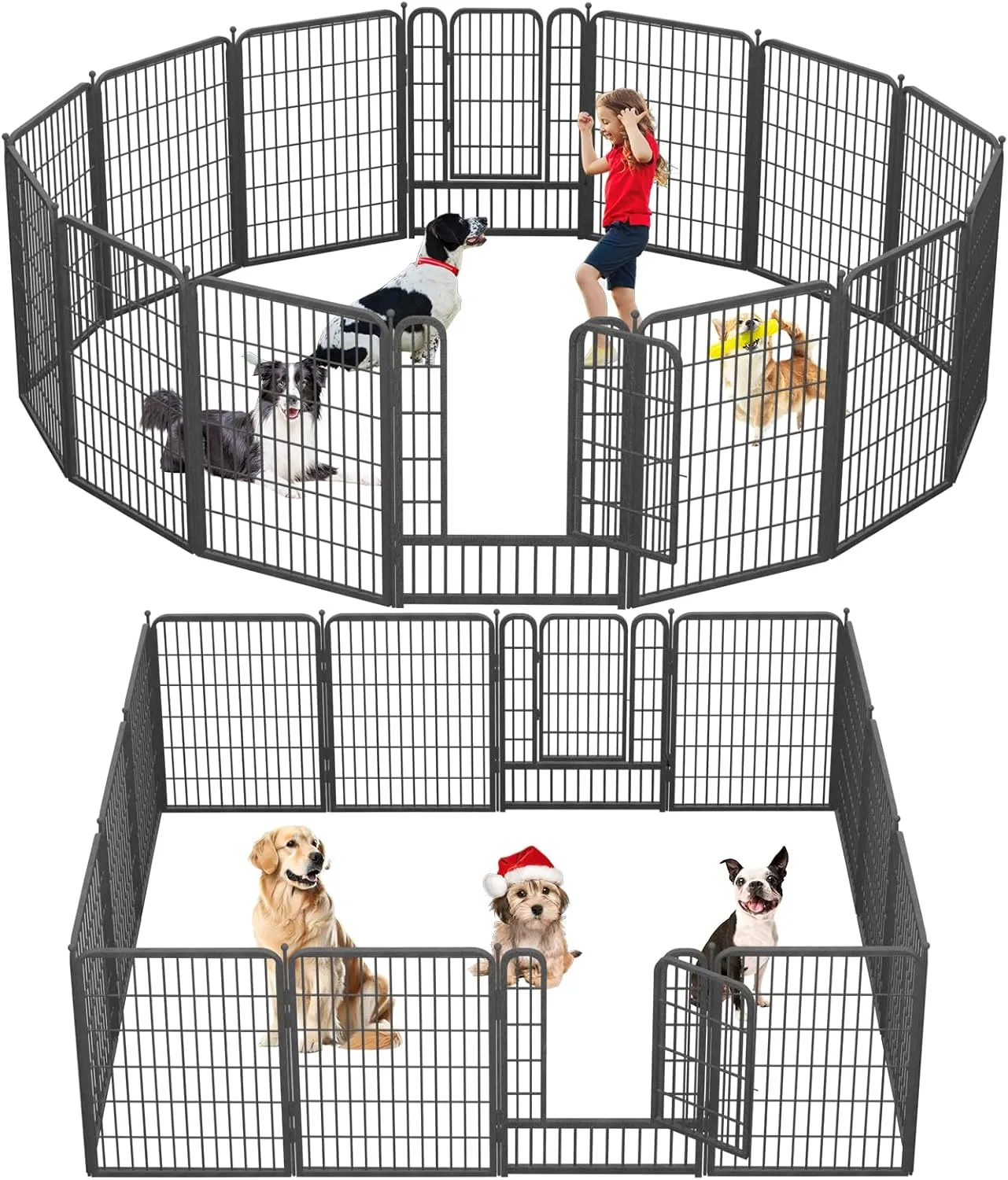 Dog Playpen 40" Height 14 Panels Portable Dog Fence Outdoor for Yard Indoor Dog Pen Puppy Playpen Indoor for Medium/Small Dogs, Heavy Duty Pet Pen for RV, Camping, Yard