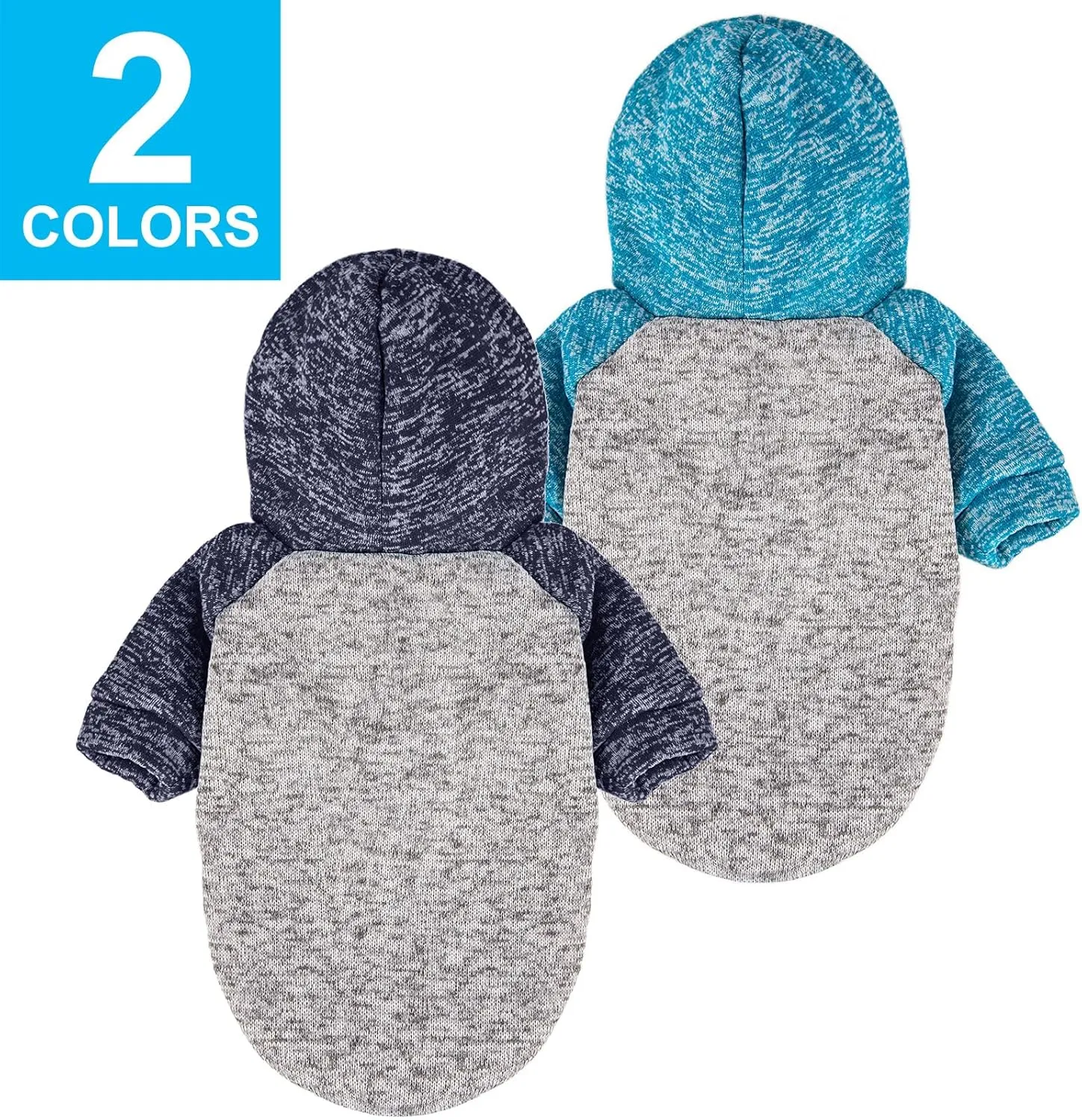 Dog Sweater, Dog Sweaters for Small Dogs, 2, 3 Pack Warm Soft Pet Clothes for Puppy, Medium Large Cat, Dogs Girl or Boy, Dog Shirt for Winter Christmas (Hoodie Grey,Navy Grey,Blue, XX-Small)