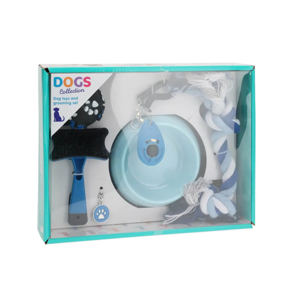 Dog Training Kit with Clean Suit, Comb, Bowl, Hanger, Ball, Rope, and Training Clicker