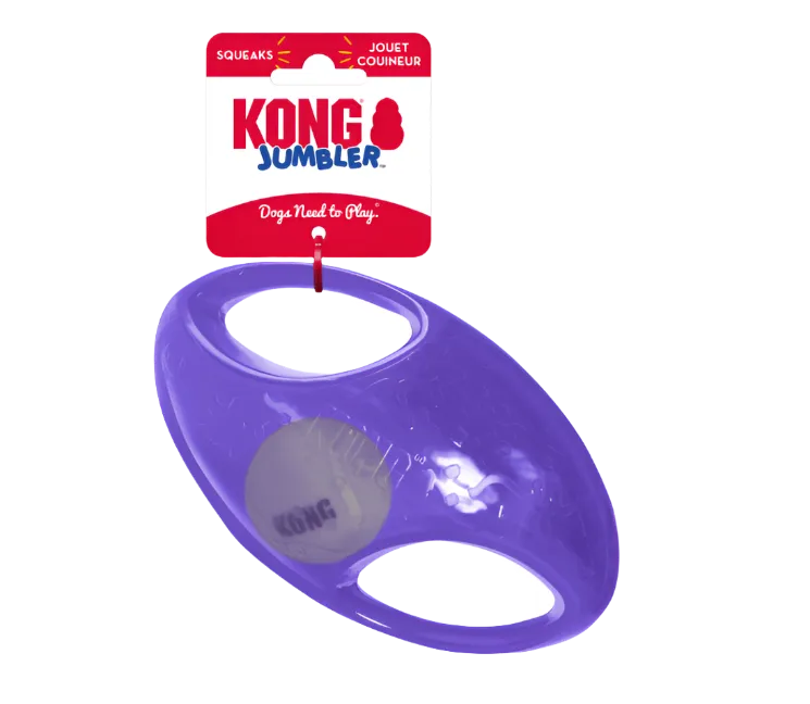 Durable Kong Jumbler Football - Interactive Dog Toy for Active Play