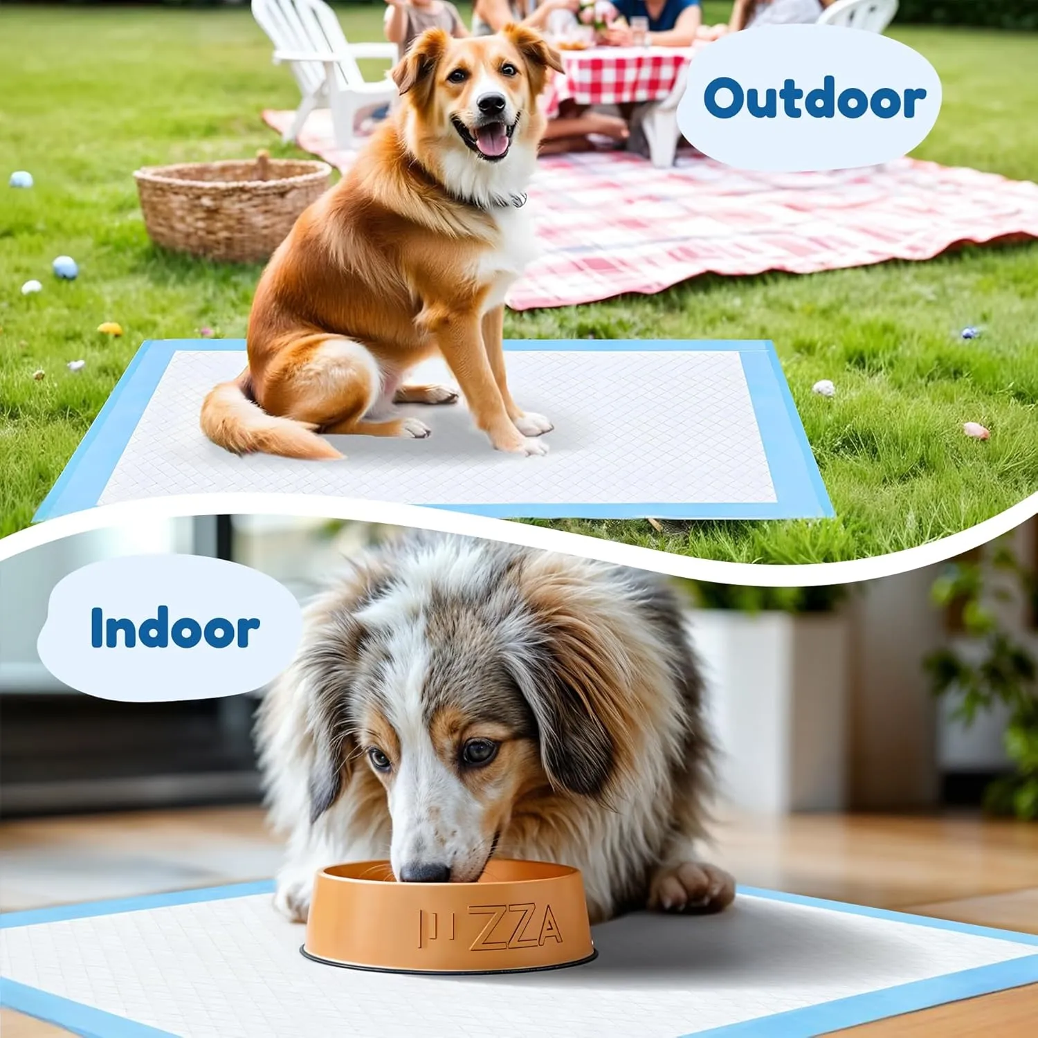 FluffyDream Super Absorbent Waterproof Dog and Puppy Pet Training Pad, Housebreaking Pet Pad,Blue (22"x22" (100PCS))