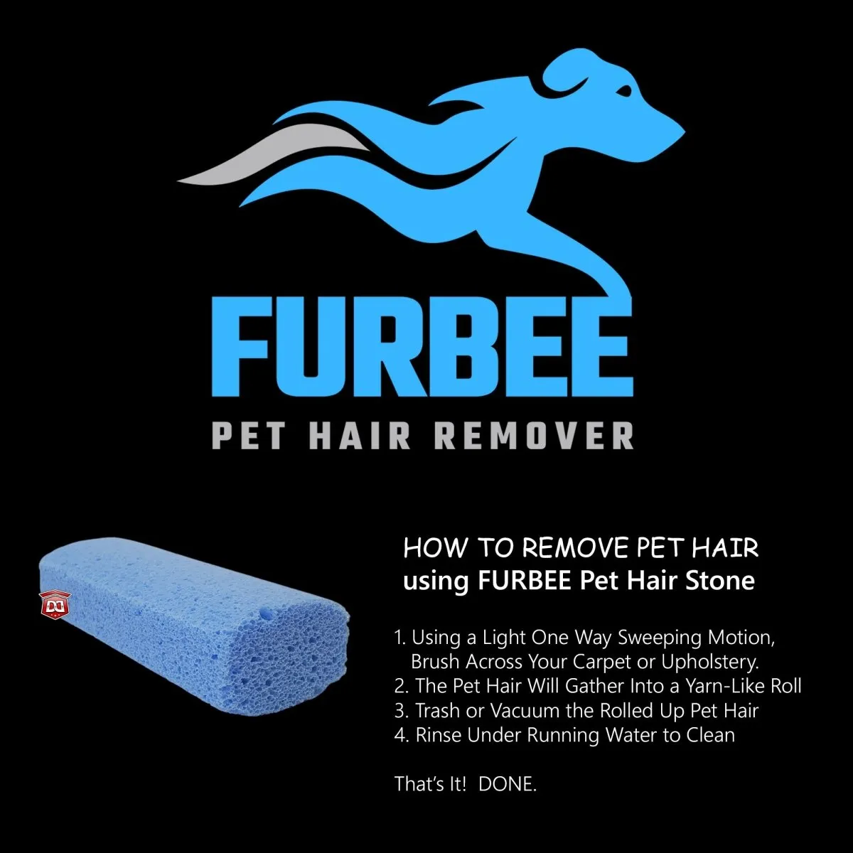 FURBEE Pumice Stone for Dog Hair Removal