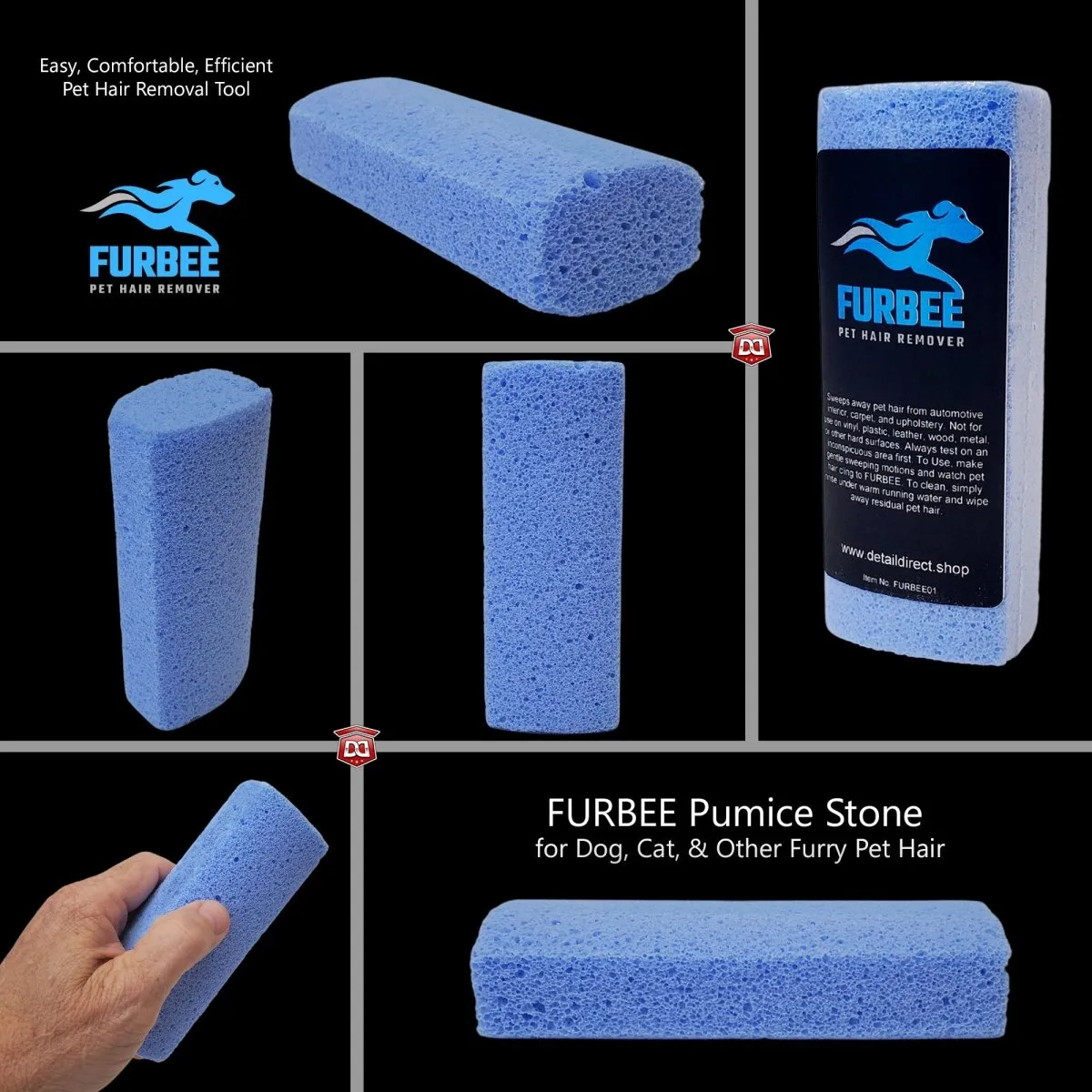 FURBEE Pumice Stone for Dog Hair Removal