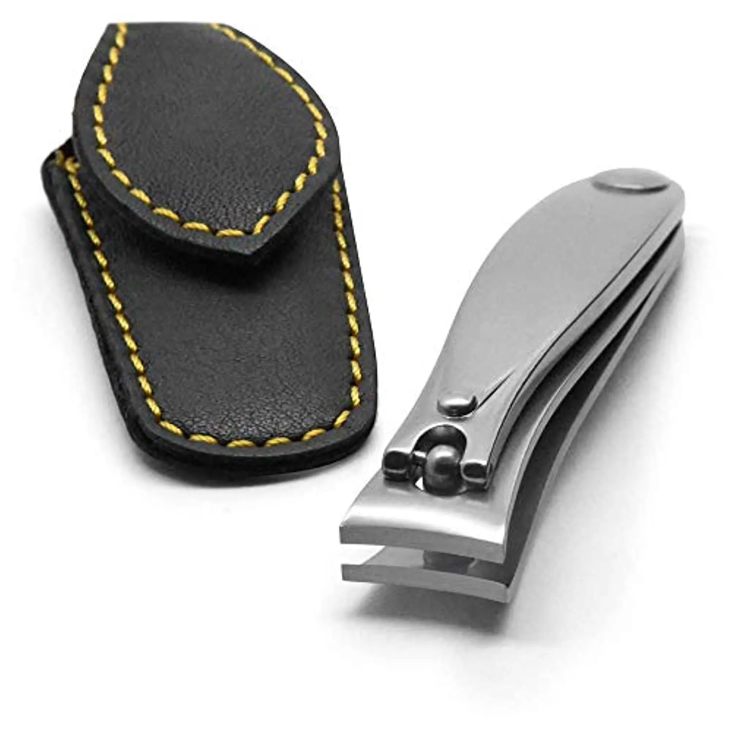 GERMANIKURE Professional Large Nail Clipper - FINOX Surgical Stainless Steel Manicure and Pedicure Tools in Leather Case- Ethically Made in Solingen Germany - 4712 - Travel Size Nail Care