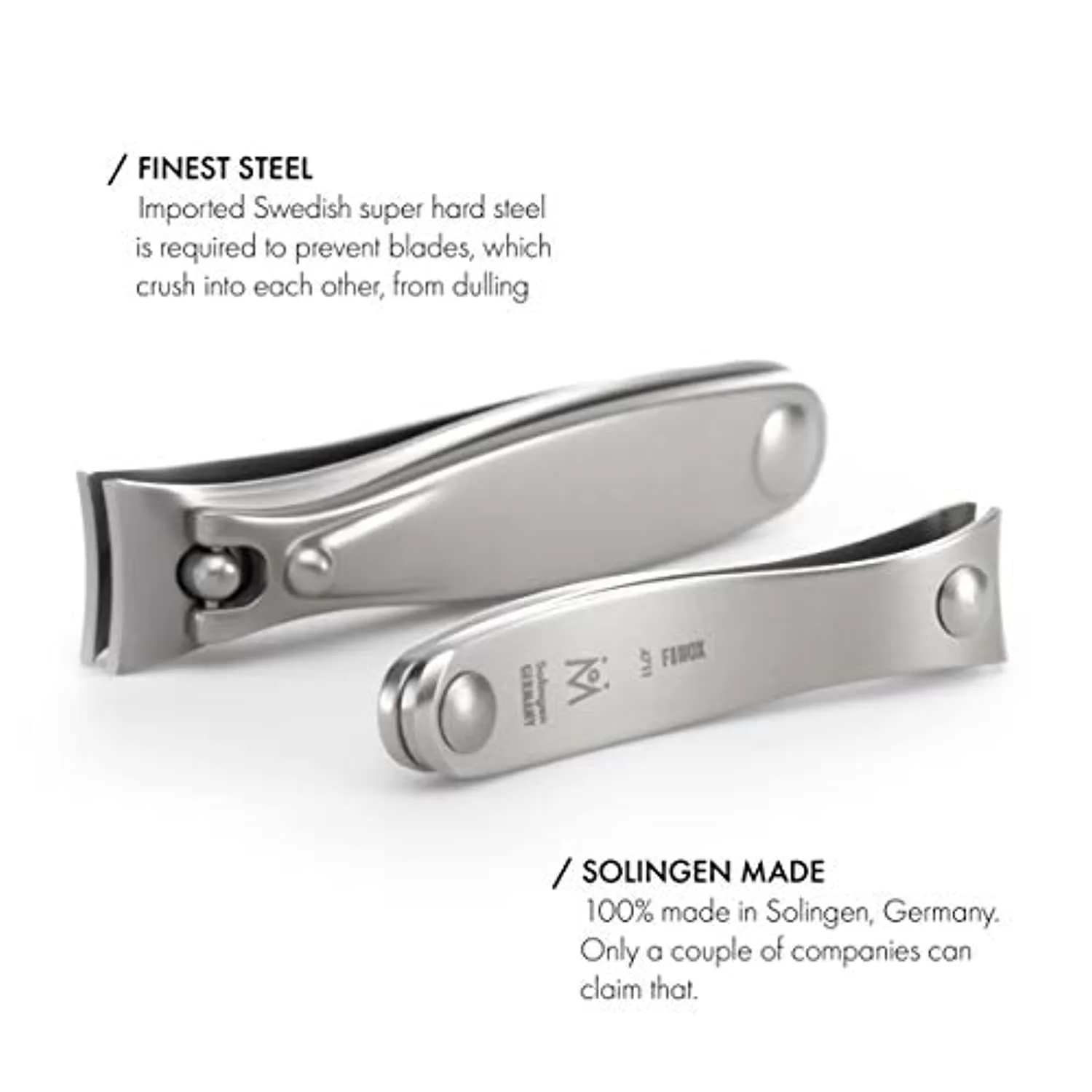 GERMANIKURE Professional Large Nail Clipper - FINOX Surgical Stainless Steel Manicure and Pedicure Tools in Leather Case- Ethically Made in Solingen Germany - 4712 - Travel Size Nail Care