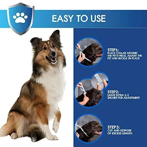 GROTAUS Flea and Tick Collar for Dogs - Safe and Effective Flea and Tick Control Collar for All Dog Sizes - Waterproof, Adjustable and Natural Flea Collar with 12 Months Flea and Tick Prevention
