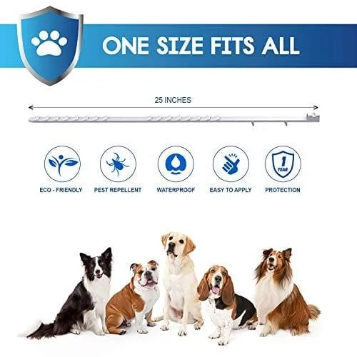 GROTAUS Flea and Tick Collar for Dogs - Safe and Effective Flea and Tick Control Collar for All Dog Sizes - Waterproof, Adjustable and Natural Flea Collar with 12 Months Flea and Tick Prevention