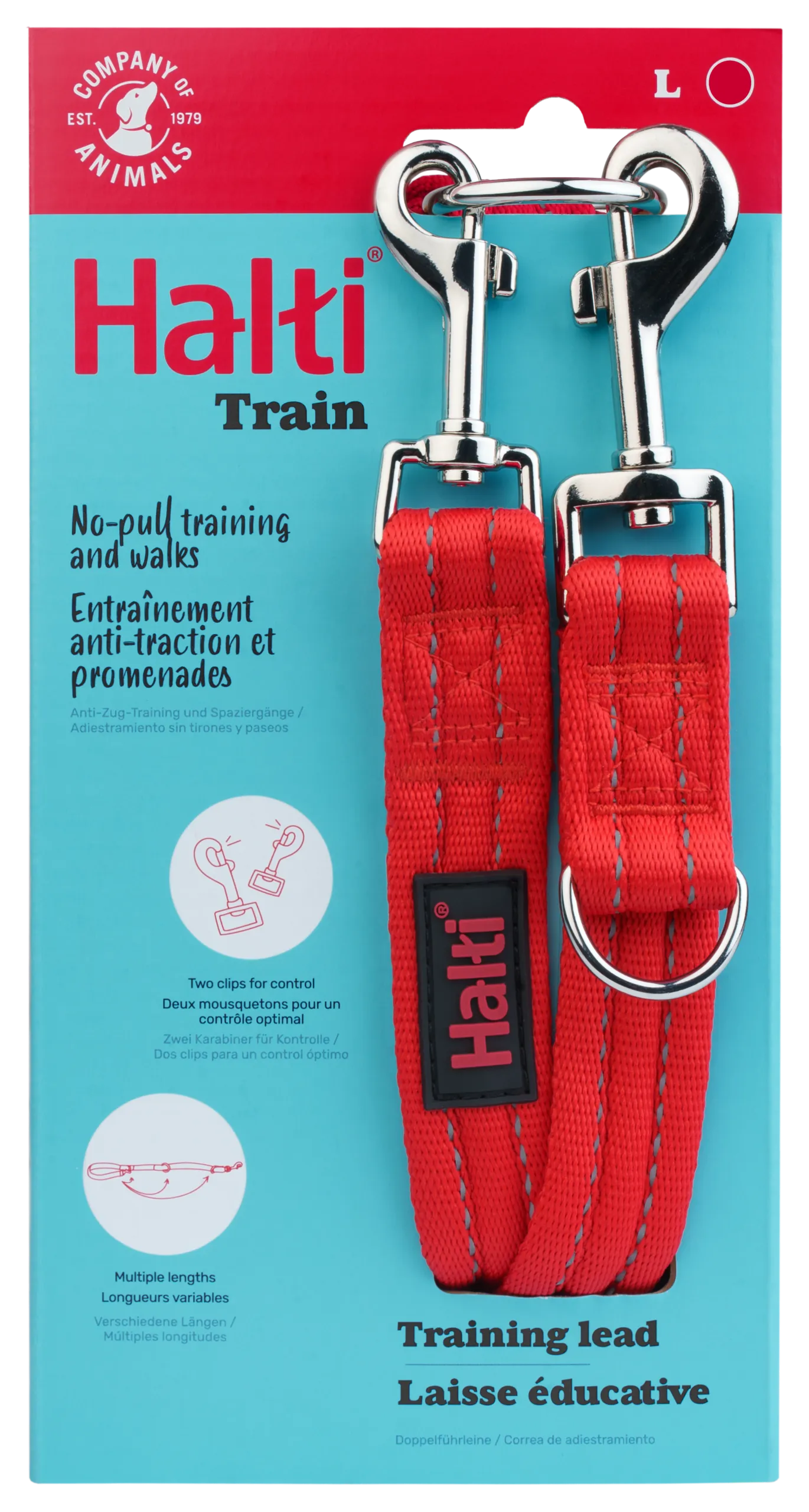 Halti Training Dog Lead (2 sizes/ 2 colours)