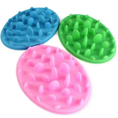 L 30.5*22.5*4cm green Portable pet silicone slow food bowl, anti-choking licking plate for cats and dogs AZ19574
