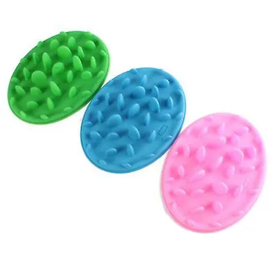 L 30.5*22.5*4cm green Portable pet silicone slow food bowl, anti-choking licking plate for cats and dogs AZ19574