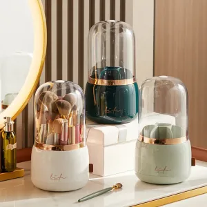 Light Luxury Makeup Brush Storage Bucket: Elegant and Multi-functional Cosmetic Organizer with Dustproof Design